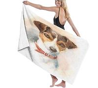Beach Towels Microfiber,Dog Jack Russell Terrier Portrait Large Bath Sheet Lightweight Beach Towel Perfect For Family Hotel Travel Swimming Fitness Sports