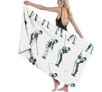 Beach Towels Microfiber,Golfing Postures Bath Towels Extra Large For Men And Women Great For Swim Spa Travel Yoga Sports Camping Sunbed Cover Bath Or Shower At Home 130X80cm