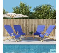 Beach Towels Set 4 pcs Royal Blue 60x135 cm Soft Fabric 400 GSM Quick Drying