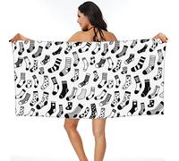 Beach Towels,Socks Pattern White,Microfiber Bath Towel Quick Dry Beach Blanket for Swimming,Bath,Travel,Spa