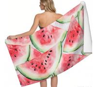 Beach Towels Watercolor watermelon slice pattern Microfibre Lightweight Beach Towel 140 x 70 cm pink Printed Sand Free Quick Dry Design Camping Towels for Travel Swim Yoga