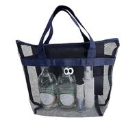 Beach Toy Bag Mesh Extra Large Mesh Beach Bag for Sand Toys Large Beach Bag - Pool Bag, Beach Accessories, Multifunctional, with Zip, Lightweight Beach Bag for Pool Fitness, navy blue, Siehe