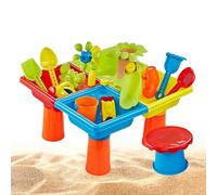 Beach Toy - Sand Water Table | Bath Toys, Sensory Accessories Game Set For Outdoor Garden Backyard, With Buckets And Interactive Learning, Sands Themed Activities
