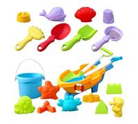 Beach Toys - 19 Piece Interactive Outdoor Sand Games Set | Bucket Excavator Shovel Mold Net Bag | Travel Sand Castle Building Kit For Backyard Playground Park Summer Vacation Picnic Campin