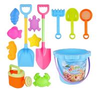 Beach Toys - Interactive Water Play Kit with Rake and Bucket Shovel | Summer Vacation Travel Pool Outdoor Backyard Park Building Castles