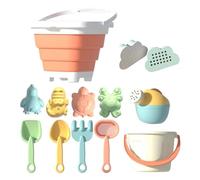 Beach Toys Sand Toy for Kids, Beach Toys Set for Kids with collapsibless Bucket, Mesh Bagand Spade Beachs Set, Shore Toy Buckets Tools for Sandbox Camping Travel(Pink)