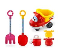 Beach Toys Sand Toys - Super Wings Toys Playset - Beach Toys for Kids Age 3-5 - Sandbox Toys 6 Pieces Including Shovel Rake Watering Can Sand