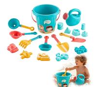 Beach Toys Set, 18 PCS Collapsible Sand Toys with Bucket, Shovel, Moulds and Mesh Bag, Travel-Friendly Outdoor Summer Sandpit Playset, Portable Sandcastle Building Kit