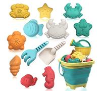 Beach Toys Set Age 2+ for Kids HomeMall 14pc Play Sand Toys for Toddlers Collapsible Bucket and Spade Set Outdoor Fun Sand Tools for Kids Girls Boys Summer Beach Games