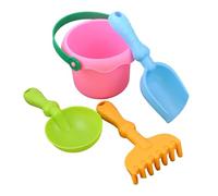 Beach Toys Set for Kids Sand Pit Toys Bucket And Spade Beach Set Kids Outdoor Fun Tools Colorful Plastic Beach Toys for Summer Play for Children Boys Girls (Pink)