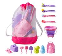 Beach Toys Set | Sand Castle Toys with Foldable Bucket and Mesh Bag, Fun Outdoor Game for 2 Years Old Holiday