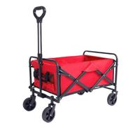 Beach trolley Cart Outdoor Camper Stall, Trolley, Camping Car, Picnic, Portable Foldable Outing, Hand-pulled Camping Trailer Outdoor Carts(Red)