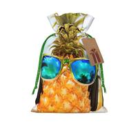 Beach Two Pineapples Sea Print Drawstring Bags,Snack Bags,Storage Bags For Gift Wrapping,Party Decorations