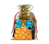 Beach Two Pineapples Sea Print Drawstring Bags,Snack Bags,Storage Bags For Gift Wrapping,Party Decorations