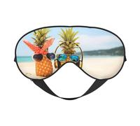 Beach Two Pineapples Sea Soft Sleep Mask Adjustable Strap Light Blocking Reversible Comfortable Night Mask