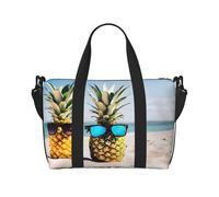 (Beach Two Pineapples Sea) Waterproof Lightweight Hand Travel Bag - Large Carry-On for 3-5 Day Trips | Air Travel, Sports, Weekend Use | Men & Women (1-Pack)