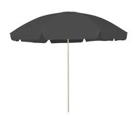 Beach Umbrella Anthracite 300 cm Polyester UV-Resistant Tilt Patio Parasol 8-rib