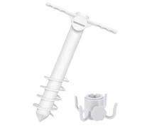 Beach Umbrella Base, Heavy Duty Base, Portable Sand Screw, Rust Resistant Coating, Ideal for Outdoor Beach Trips, Poolside Relaxation, Lawn Fishing, Camping Adventures, White