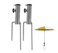 Beach Umbrella Sand Anchor 2Pcs Heavy Duty Ground Spikes for Parasol Adjustable Garden Umbrella Stand & Bases Parasol Holder for Beach, Lawn, Fishing, Field Sand Anchor