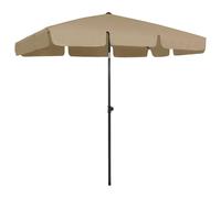 Beach Umbrella Taupe 200x125 cm Polyester Tilt UV-Resistant Sand Shade Outdoor L