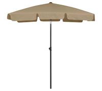 Beach Umbrella Taupe Polyester 180x120cm Tilt UV Protective Sand-Shade Windproof