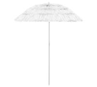 Beach Umbrella White Polyester 180cm Height 160cm Diameter Tilt UV Protect Anti