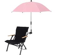 Beach Umbrella with Universal Clamp 360°Adjustable Chair Umbrella Portable Clip on Wheelchair Umbrella for Beach Chair Patio Chairs Stroller(Pink)