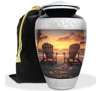 Beach Urn for Human Ashes | Large Handcrafted Funeral Memorial | Decorative Cremation Sunrise Sunset Urn for Women and Men