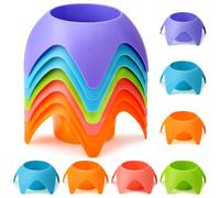 Beach Vacation Essentials Accessories - Beach Drink Cup Holder Sand Coasters, Beach Trip Must Haves Sand Cup Holders for Women Adults Family Friends(Multicolor, 7 Pack)