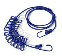 Beach Vacation Essentials Portable Clothesline Retractable, Vacation Essentials Clothesline Clothing Line with 12 Clothes Clips for Camping Essentials, Travel Accessories, Rv Accessories (Blue)