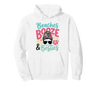 Beach Vacation Friends Coastal Summer Palm Tree Escape Pullover Hoodie