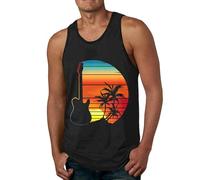 Beach Vests Tank Tops for Men UK Casual Hawaiian Tropical Palm Tree Printed Sleeveless Muscle Tee Shirts Tops Workout Summer Vacation Blouses Mens Tank Tops Workout,A16 Grey,XXL