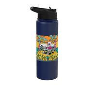Beach Vibes Skeleton Tropical Colors Paradise Summer Fun Stainless Steel Insulated Water Bottle