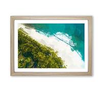 Beach View in The Maldives in Abstract Framed Print | A2 Oak Framed Wall Art | Ready to Hang | Abstract Beach Picture | Living Room Bedroom Lounge Office