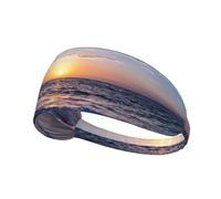 Beach View Printing One-Pack Comfortable Elastic Exercise Headband Athletic Band 4.3 * 13.4in Soft And Breathable â€‹