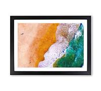Beach Views of The Gold Coast Painting Framed Print | A2 Black Framed Wall Art | Ready to Hang | Modern Beach Picture | Living Room Bedroom Lounge Office