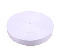 Beach Volleyball Athletics Track Boundary Tape with Reflective Strip for Enhanced Visibility and Long Lasting Polyester Material (White)