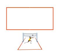 Beach Volleyball Border Lines - 2 Inch Highly Visible Outfield Lines, Official Size 26.3 x 52.6 Foot Sand Court Marker Set, Includes , For Backyard, Beach, Camping, Lawn Picnic