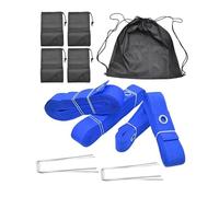 Beach Volleyball Court Line Volleyball Boundary Lines Kit Portable Versatile Easily Install with Metal Anchors 16M and 8M Webbing Strap(Blue)
