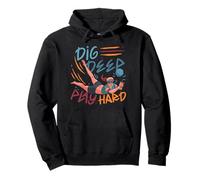 Beach Volleyball Dig Deep Play Hard Pullover Hoodie