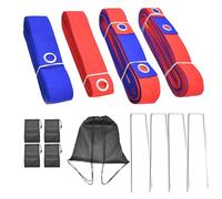 Beach Volleyball Lines, Foldable Outdoor Court Marking Set, Sturdy Sports Accessories for Practice, Park, Home, Backyard, and Recreational Play, 1.97 inches, Red, Blue