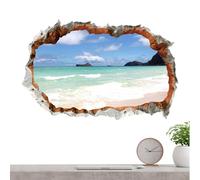 Beach Wall Sticker On Beach Scene | Wall Painting "Broken Room", Landscape Window Wallpaper Mural Decor, Wall Sticker View Of For The