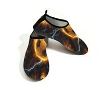 Beach Water Shoes for Women Men Quick Dry Breathable Swim Aqua Socks Non Slip Barefoot Shoes for Pool Surf,Lightning Flaming Soccer Ball Sports