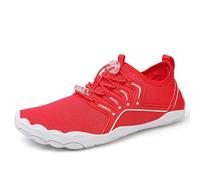 Beach Water Shoes Women Quick Drying Non Slip Aqua Shoe for Snorkeling Kayaking Bathing Sport Activities Summer Barefoot Shoe Breathable Lightweight Wide Fit Swimming Ladies Water Shoes Red