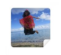 Beach Wave Ellie Yao Sea Jump Blue Sky Glasses Cleaning Cloth Phone Screen Cleaner Suede Fabric 2pcs