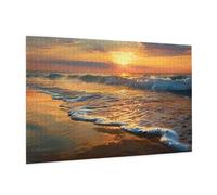 Beach Wave Sunset Printed Picture Puzzle 1000 Pieces,Personalised Jigsaw Puzzle,Wooden Jigsaw Puzzles For Adults And Kids,Fun Jigsaw Puzzles As A Xmas Gift Or Decorative Collection.