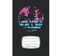 Beach with Palm Trees Notebook - Knitting Paper 4:5 Exercise Book for Knitting Pattern Charts Makers: 6 x 9 in (15.24 x 22.86 cm), 120 Pages (60 ... Finish Cover - Aesthetic Vaporwave Journal