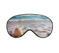 Beach with Shells Eye Mask, Side Sleeping Mask Light Blindfold Sleeping Mask Nose Pad and Elastic Band for Children Women and Men