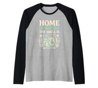 Beachcomber Home is Where The Shell is Seashell Collector Raglan Baseball Tee