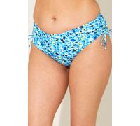 Beachcomber Women's Ruched High Leg Bikini Brief in Bright Blue | Size: 10 Beachcomber Bright Blue 10
